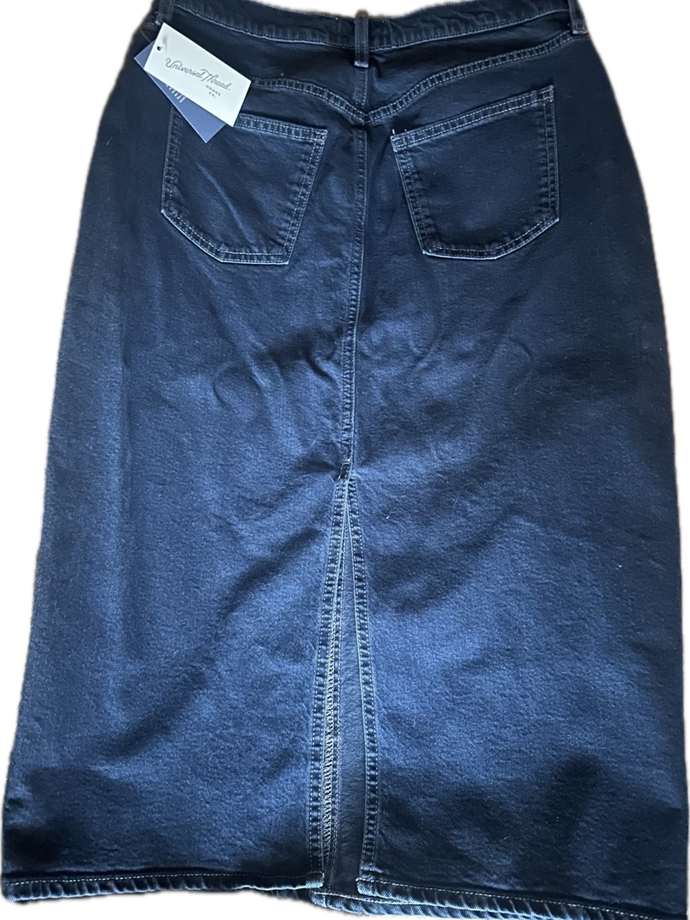 Thread & Supply Navy Denim Midi Skirt